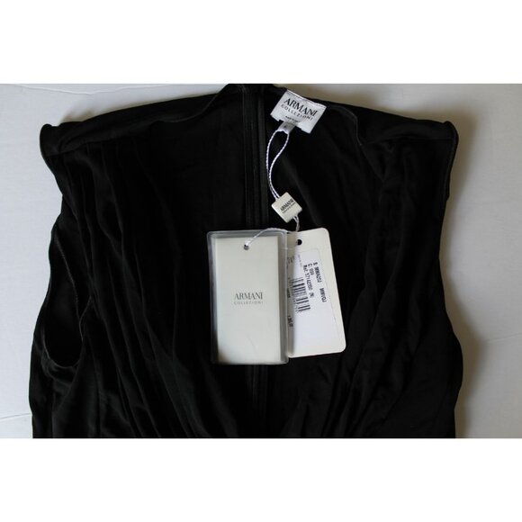 Armani Collezioni Drape Jersey Dress Black Size US 6/ IT 42 - Picture 3 of 5